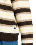 The Quiksilver  Womens Bukit Cardigan in Chocolate Brown Stripes