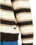 The Quiksilver  Womens Bukit Cardigan in Chocolate Brown Stripes