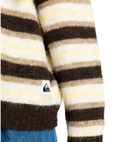 The Quiksilver  Womens Bukit Cardigan in Chocolate Brown Stripes