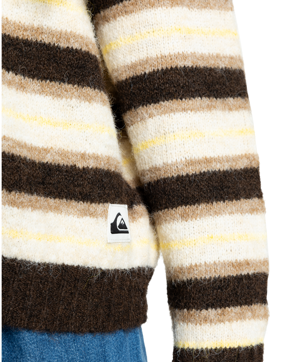 The Quiksilver  Womens Bukit Cardigan in Chocolate Brown Stripes