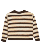 The Quiksilver  Womens Bukit Cardigan in Chocolate Brown Stripes