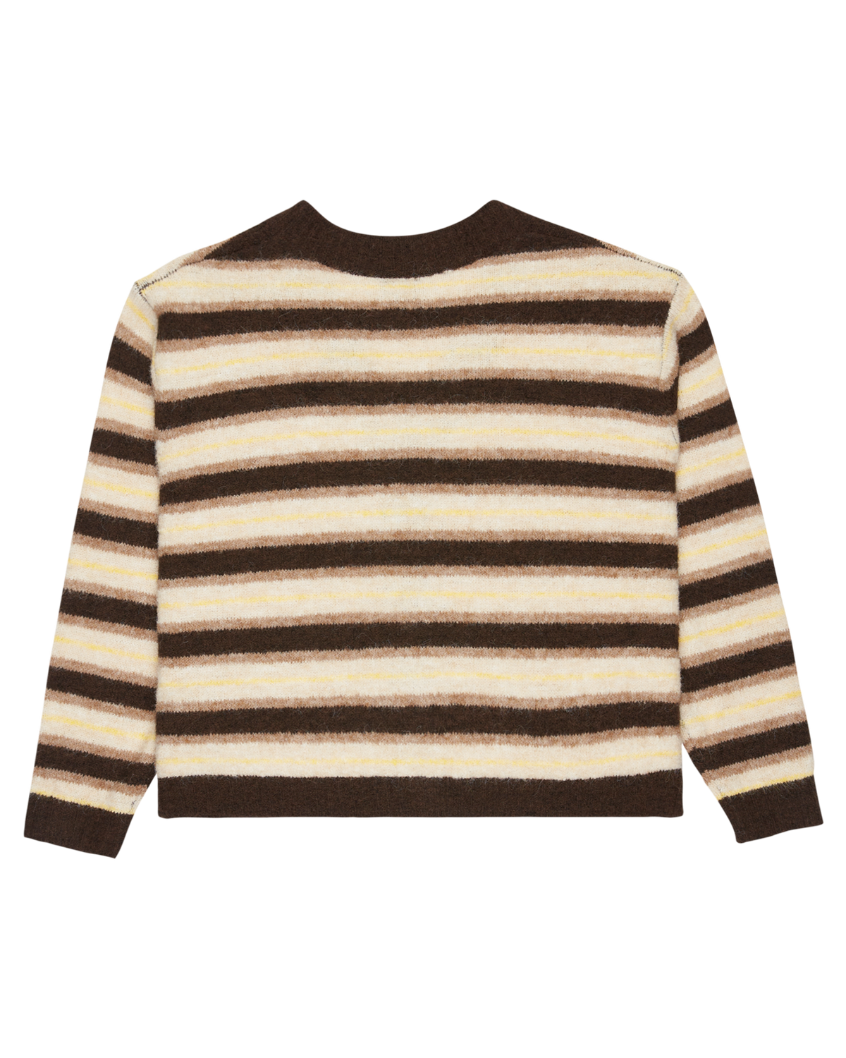 The Quiksilver  Womens Bukit Cardigan in Chocolate Brown Stripes