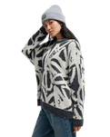 The Quiksilver Womens Headlong Jumper in Bone White Spray Can