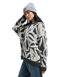 The Quiksilver Womens Headlong Jumper in Bone White Spray Can