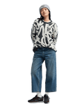 The Quiksilver Womens Headlong Jumper in Bone White Spray Can