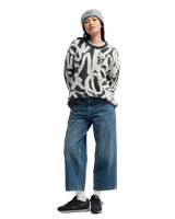 The Quiksilver Womens Headlong Jumper in Bone White Spray Can