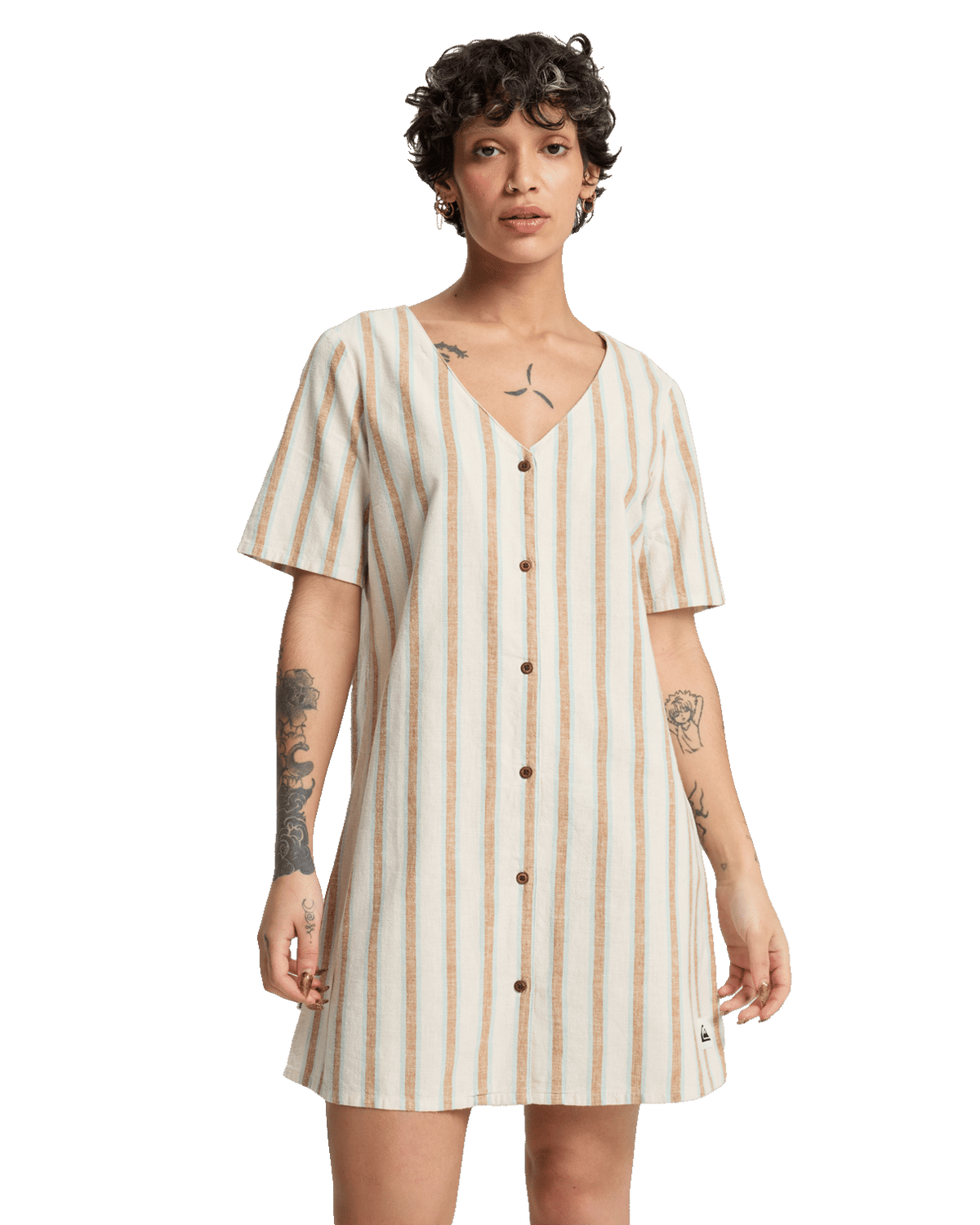 Garrison Dress in Bone White Lomas Stripe
