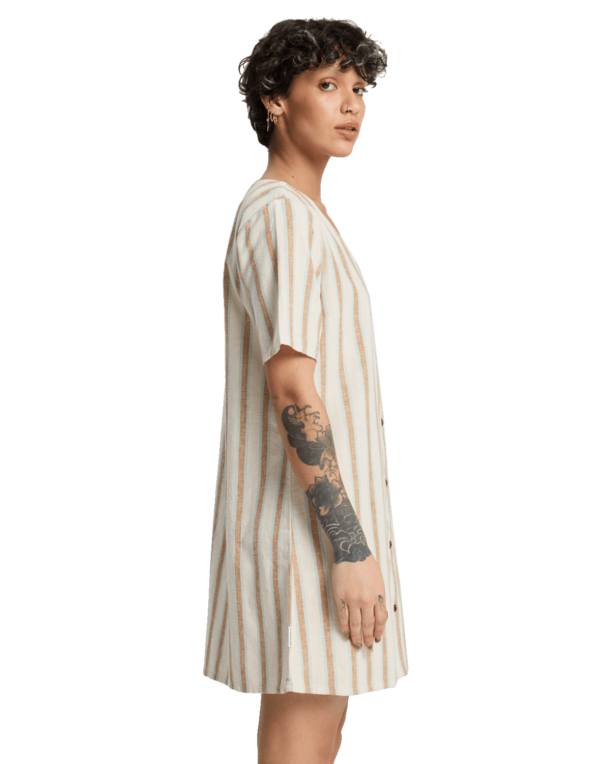 Garrison Dress in Bone White Lomas Stripe