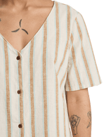 Garrison Dress in Bone White Lomas Stripe