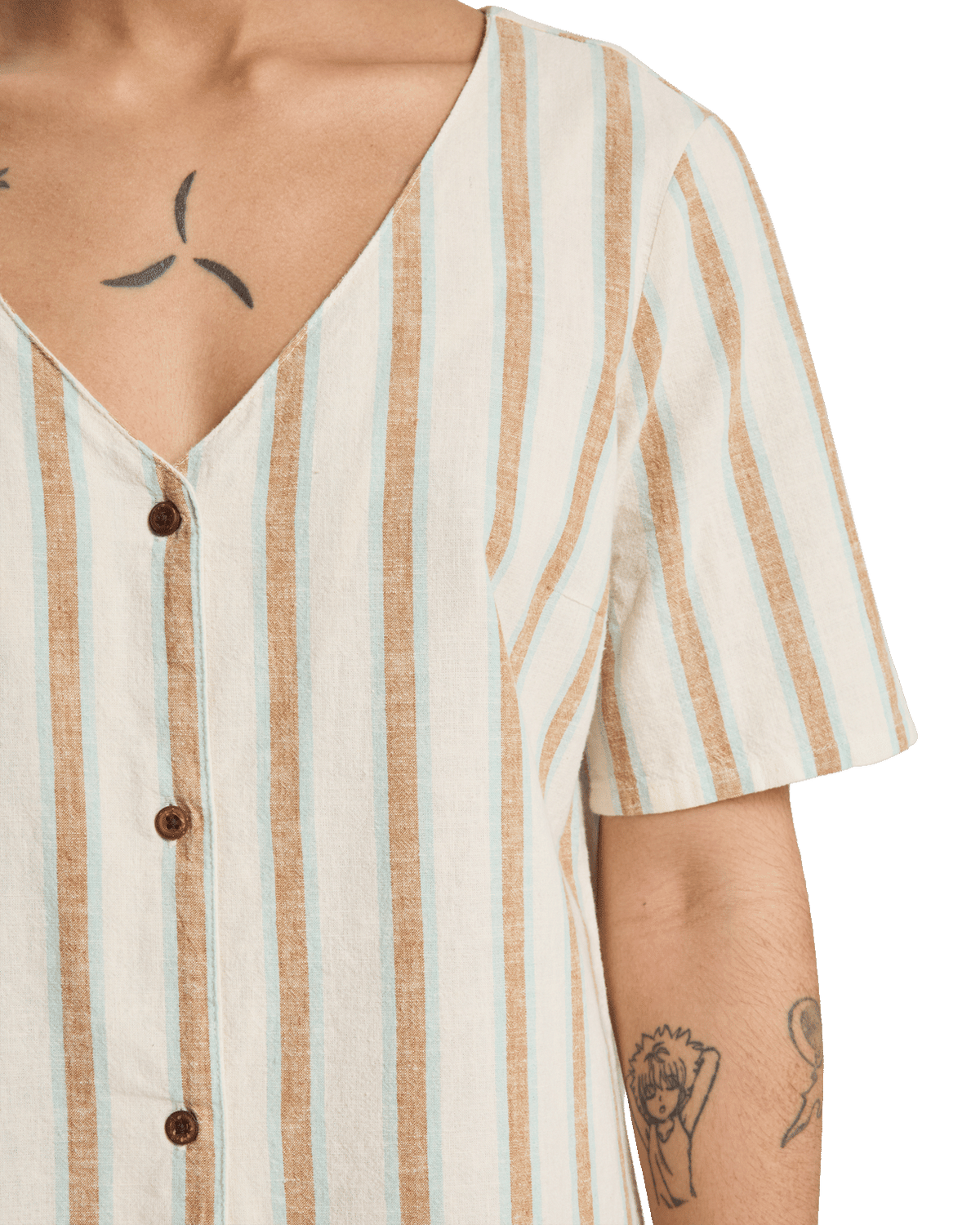 Garrison Dress in Bone White Lomas Stripe