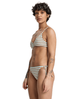 Clickity Clack Bikini Top in Tobacco Clickity Stripe