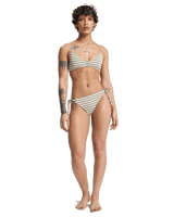 Clickity Clack Bikini Top in Tobacco Clickity Stripe