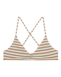 Clickity Clack Bikini Top in Tobacco Clickity Stripe