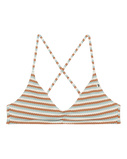 Clickity Clack Bikini Top in Tobacco Clickity Stripe