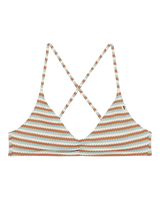 Clickity Clack Bikini Top in Tobacco Clickity Stripe