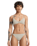 Clickity Clack Bikini Bottoms in Tobacco Clickity Stripe
