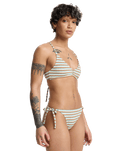 Clickity Clack Bikini Bottoms in Tobacco Clickity Stripe