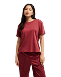 The Quiksilver Womens Essential T-Shirt in Oxblood Red
