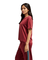 The Quiksilver Womens Essential T-Shirt in Oxblood Red