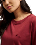 The Quiksilver Womens Essential T-Shirt in Oxblood Red