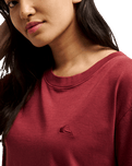 The Quiksilver Womens Essential T-Shirt in Oxblood Red