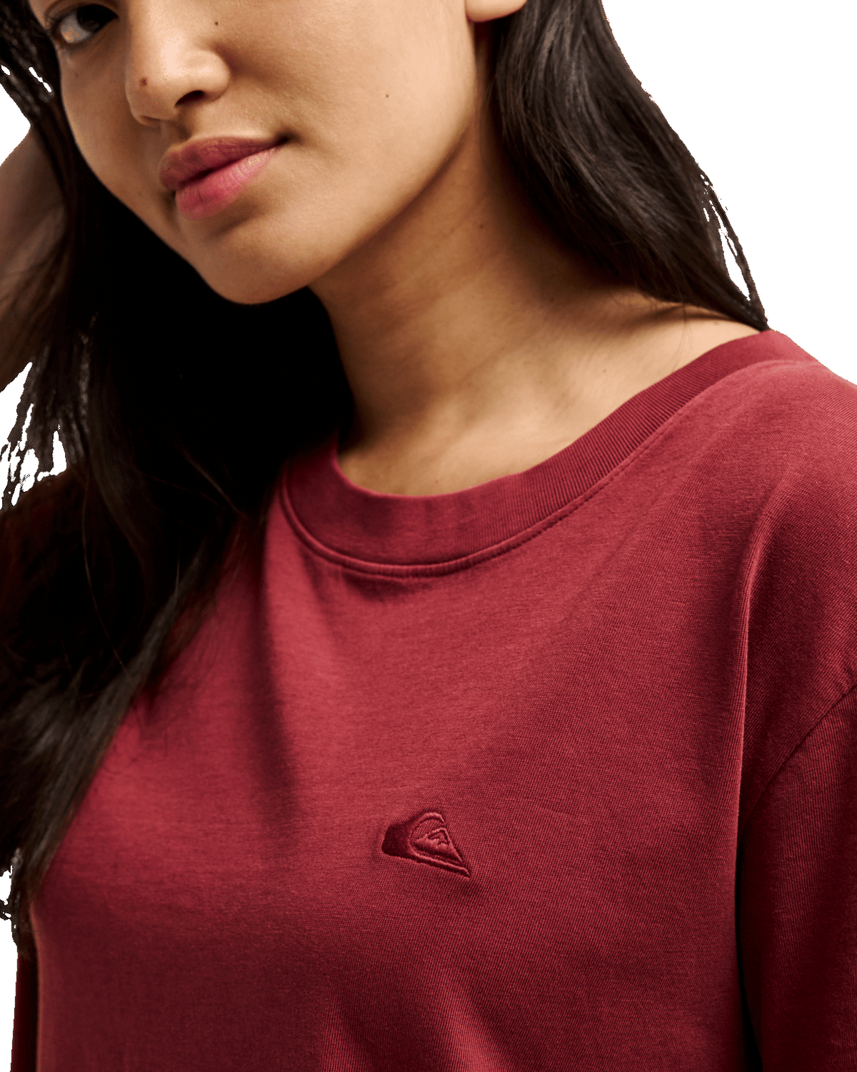 The Quiksilver Womens Essential T-Shirt in Oxblood Red