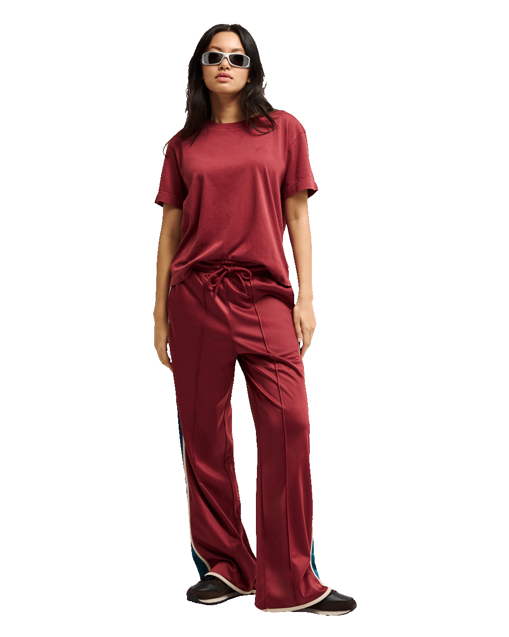 The Quiksilver Womens Essential T-Shirt in Oxblood Red