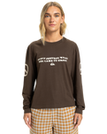 The Quiksilver  Womens Standard Long Sleeve T-Shirt in Chocolate Brown