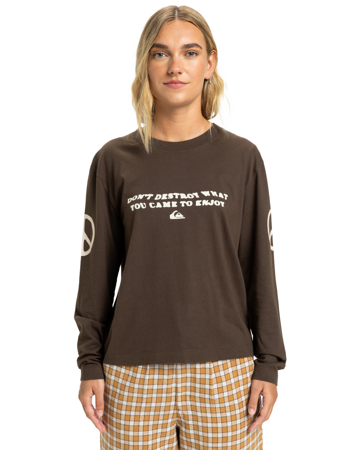 The Quiksilver  Womens Standard Long Sleeve T-Shirt in Chocolate Brown