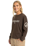 The Quiksilver  Womens Standard Long Sleeve T-Shirt in Chocolate Brown