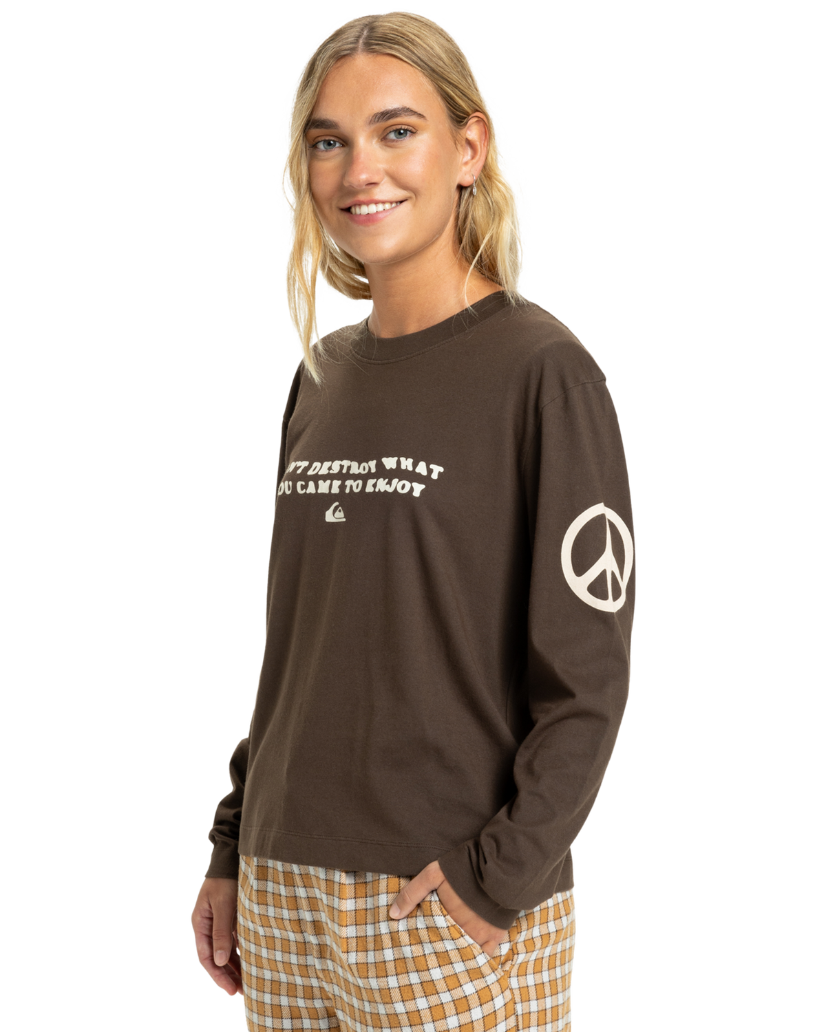 The Quiksilver  Womens Standard Long Sleeve T-Shirt in Chocolate Brown