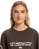 The Quiksilver  Womens Standard Long Sleeve T-Shirt in Chocolate Brown