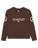 The Quiksilver  Womens Standard Long Sleeve T-Shirt in Chocolate Brown