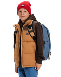 The Quiksilver Schoolie 3.0 30L Backpack in Almond & China Blue