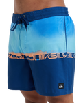 The Quiksilver Mens Everyday Half Jam Boardshorts in Nebulas Blue Wordblock