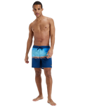 The Quiksilver Mens Everyday Half Jam Boardshorts in Nebulas Blue Wordblock