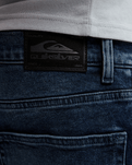 The Quiksilver Mens Regular Denim Jeans in Blue Black Used