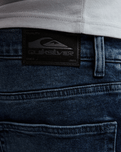 The Quiksilver Mens Regular Denim Jeans in Blue Black Used