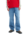 The Quiksilver Mens Baggy Denim Jeans in Stone Used