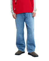 The Quiksilver Mens Baggy Denim Jeans in Stone Used