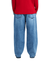 The Quiksilver Mens Baggy Denim Jeans in Stone Used