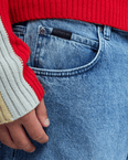 The Quiksilver Mens Baggy Denim Jeans in Stone Used