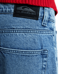 The Quiksilver Mens Baggy Denim Jeans in Stone Used