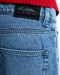 The Quiksilver Mens Baggy Denim Jeans in Stone Used