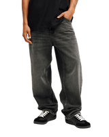 The Quiksilver Mens Relaxed Denim Jeans in Black Black Dirty