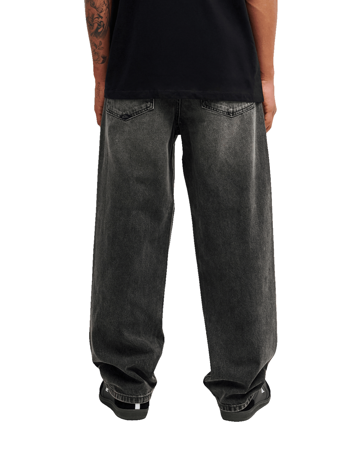 The Quiksilver Mens Relaxed Denim Jeans in Black Black Dirty