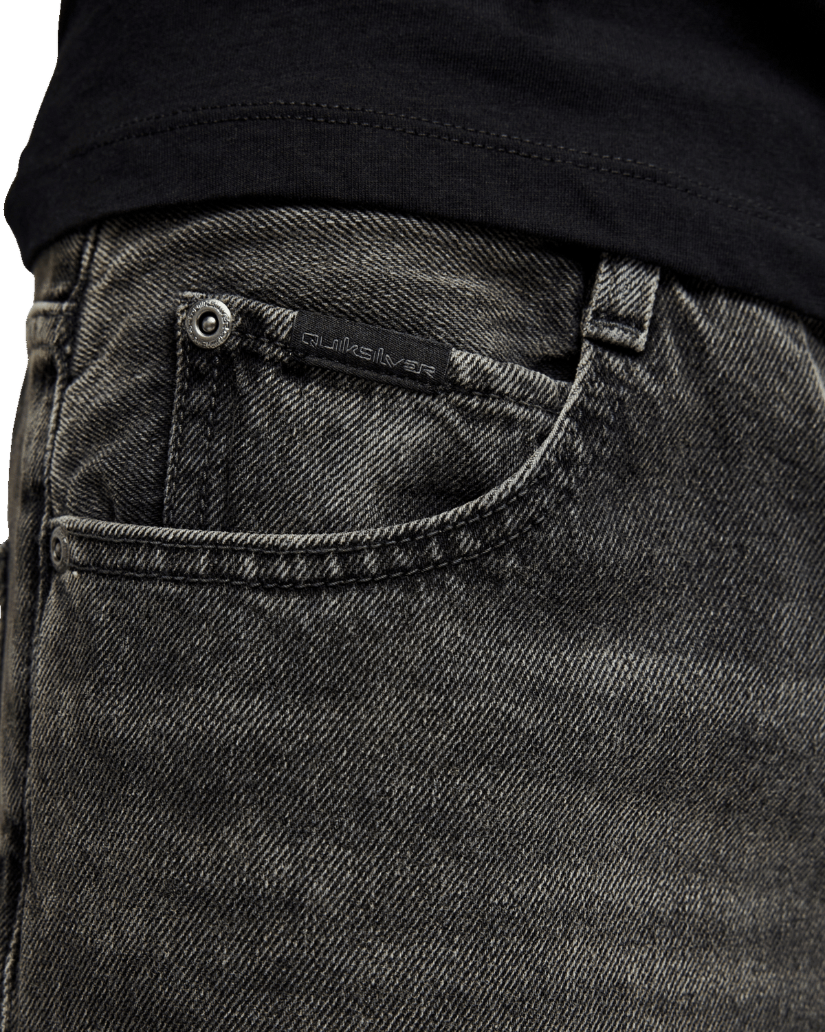 The Quiksilver Mens Relaxed Denim Jeans in Black Black Dirty