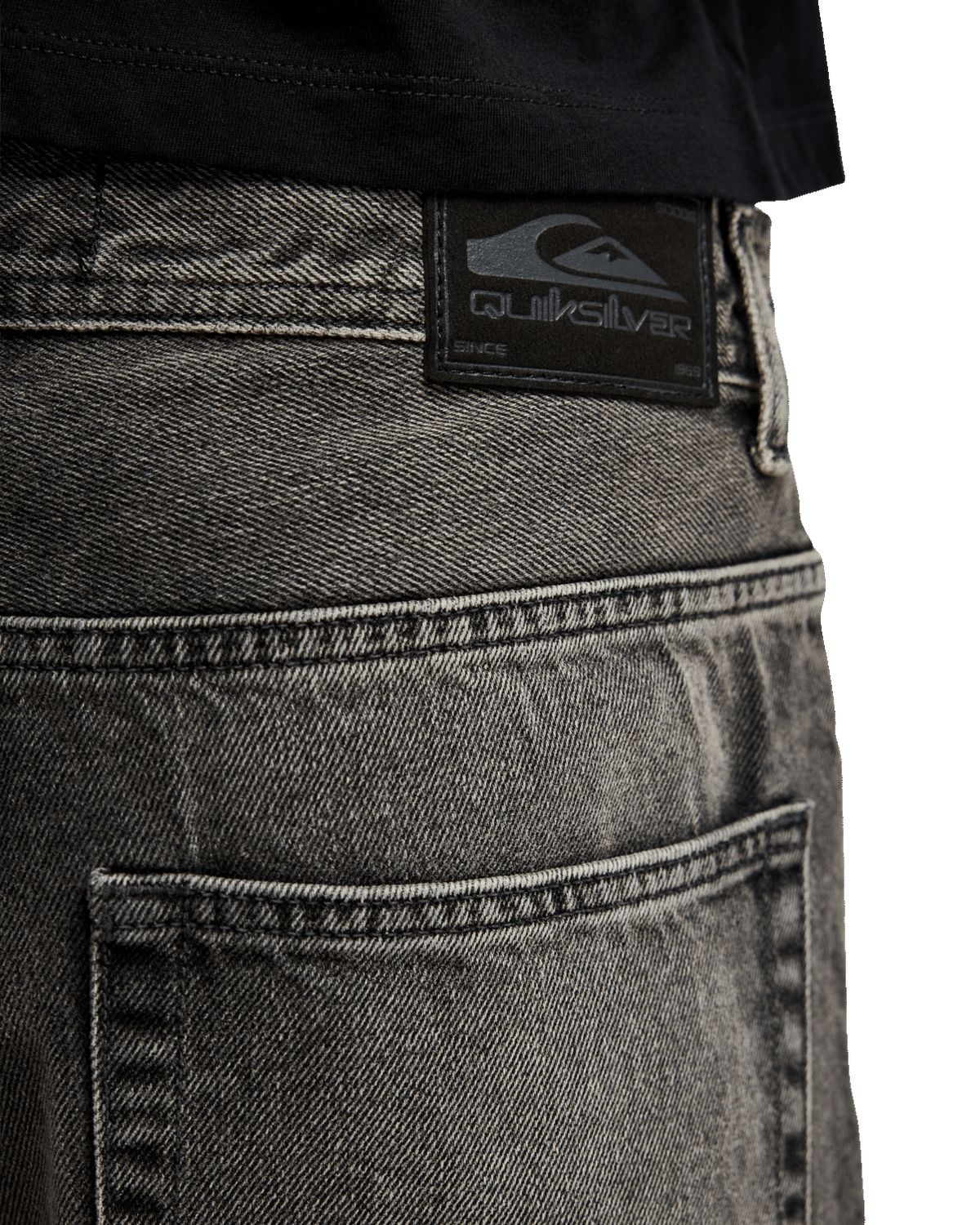 The Quiksilver Mens Relaxed Denim Jeans in Black Black Dirty