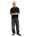 The Quiksilver Mens Relaxed Denim Jeans in Black Black Dirty