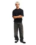The Quiksilver Mens Relaxed Denim Jeans in Black Black Dirty